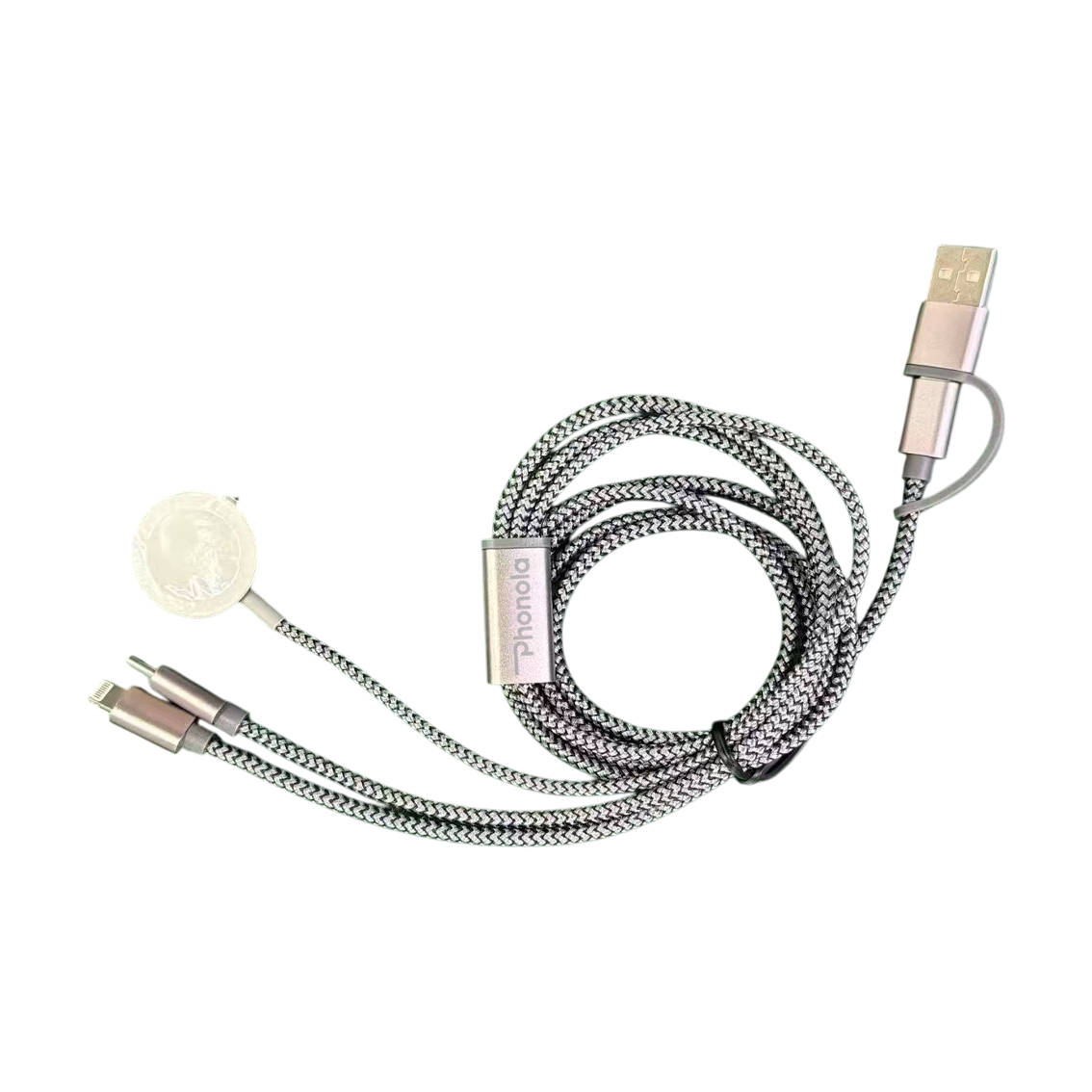 Woven Multi-Cable with Apple Watch Charger view 2